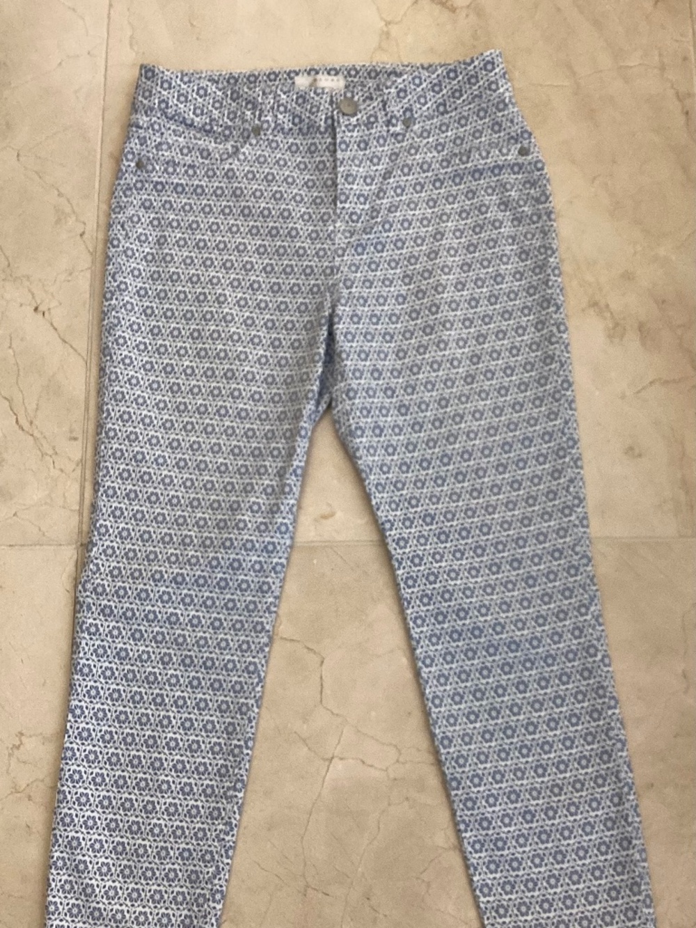 KENAR BLUE WHITE STRETCH JEANS/PANTS SIZE 8